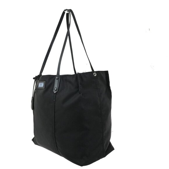 PRADA MILANO Etiquette Tote Bag Nylon Leather Black Italy 33CA290 - Picture 4 of 14